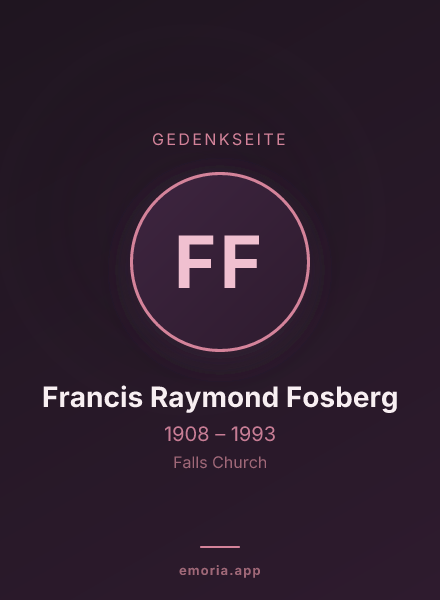 Gedenkportrait von Francis Raymond Fosberg