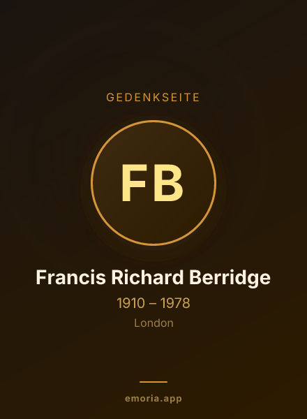 Gedenkportrait von Francis Richard Berridge