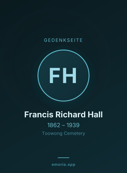 Gedenkportrait von Francis Richard Hall