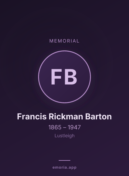 Memorial portrait of Francis Rickman Barton