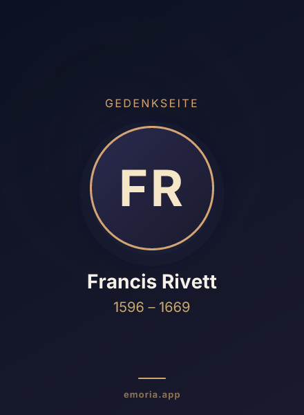 Gedenkportrait von Francis Rivett