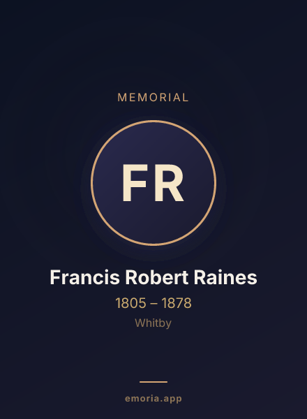 Memorial portrait of Francis Robert Raines