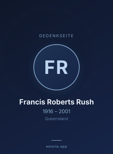Gedenkportrait von Francis Roberts Rush