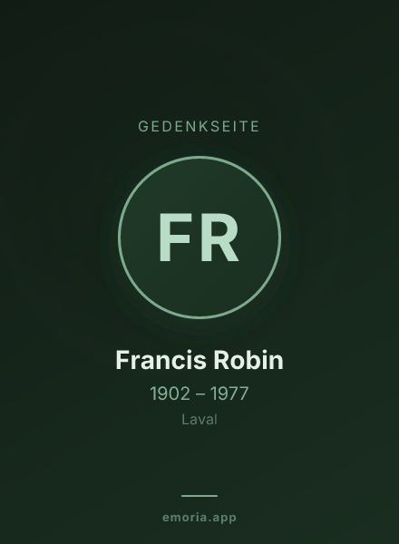 Gedenkportrait von Francis Robin