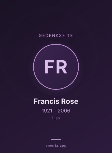 Gedenkportrait von Francis Rose