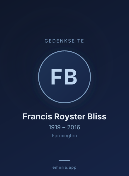 Gedenkportrait von Francis Royster Bliss