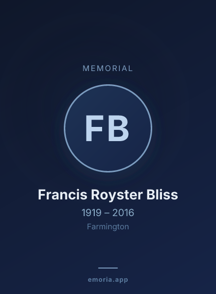 Memorial portrait of Francis Royster Bliss