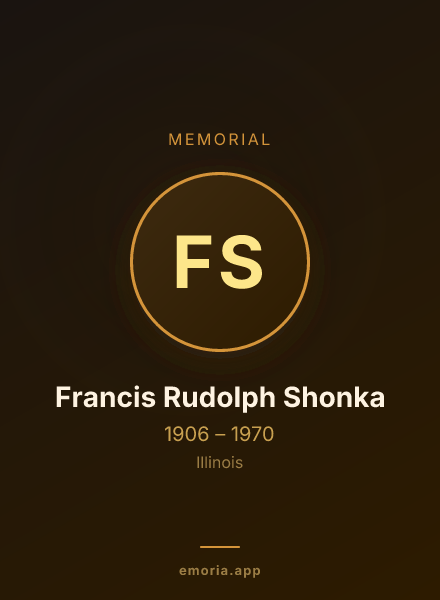 Memorial portrait of Francis Rudolph Shonka