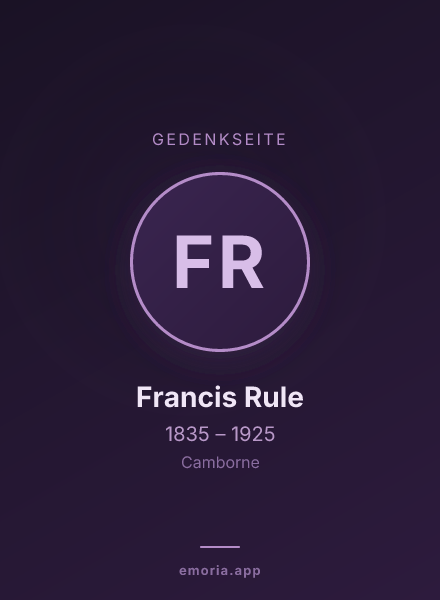 Gedenkportrait von Francis Rule