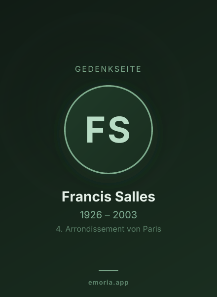 Gedenkportrait von Francis Salles