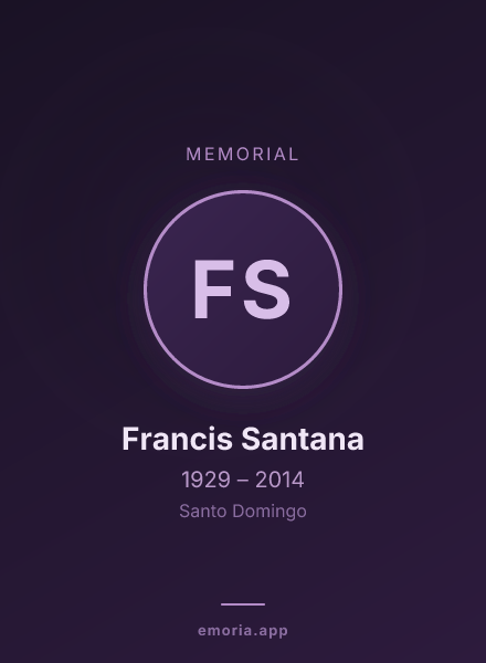Memorial portrait of Francis Santana