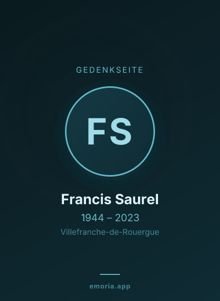 Gedenkportrait von Francis Saurel