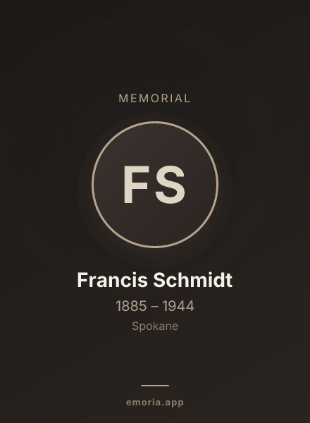 Memorial portrait of Francis Schmidt