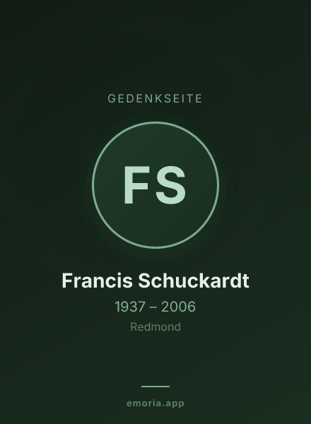 Gedenkportrait von Francis Schuckardt