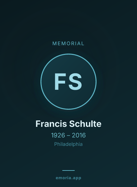 Memorial portrait of Francis Schulte