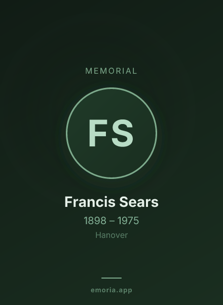 Memorial portrait of Francis Sears