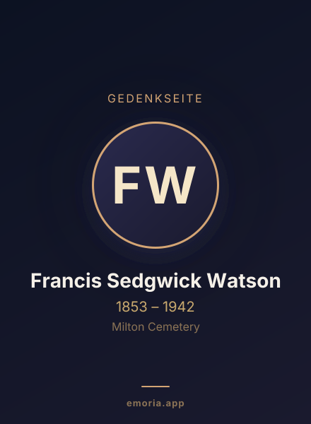 Gedenkportrait von Francis Sedgwick Watson