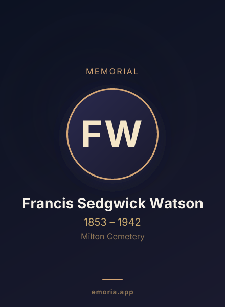 Memorial portrait of Francis Sedgwick Watson