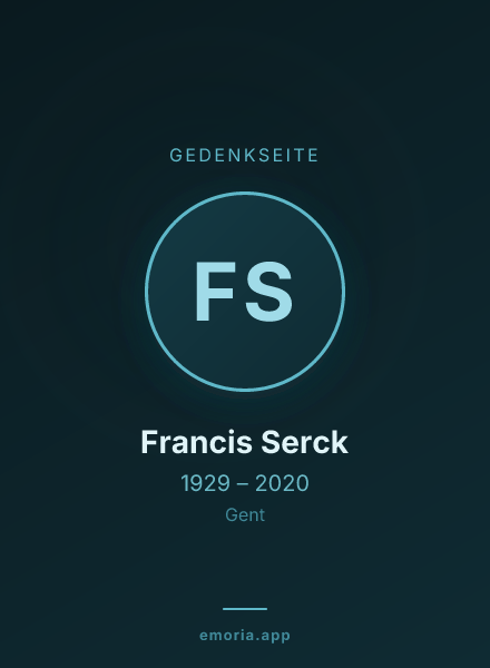 Gedenkportrait von Francis Serck