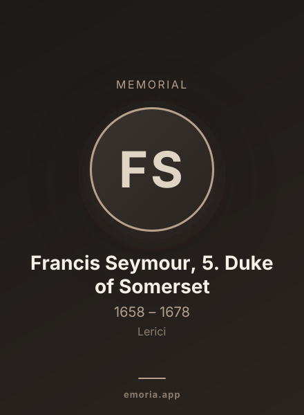 Memorial portrait of Francis Seymour, 5. Duke of Somerset
