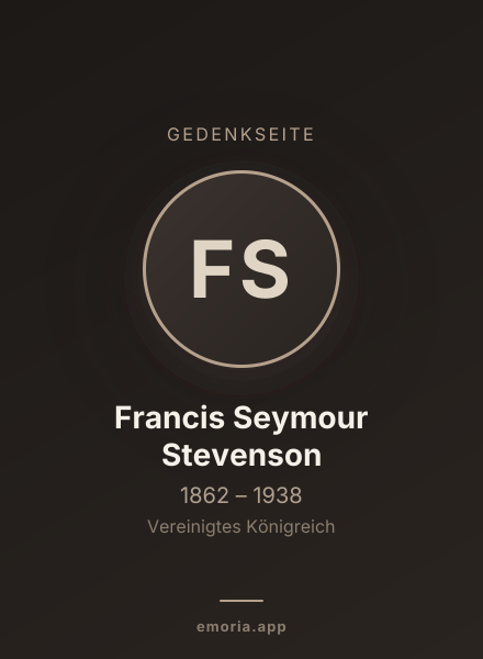 Gedenkportrait von Francis Seymour Stevenson
