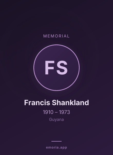 Memorial portrait of Francis Shankland