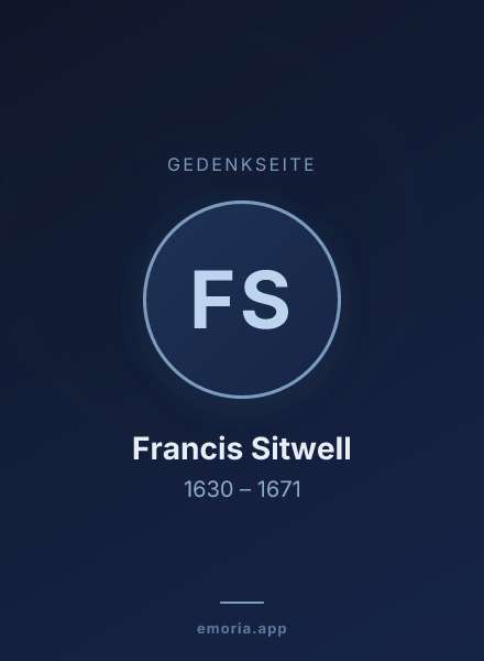 Gedenkportrait von Francis Sitwell