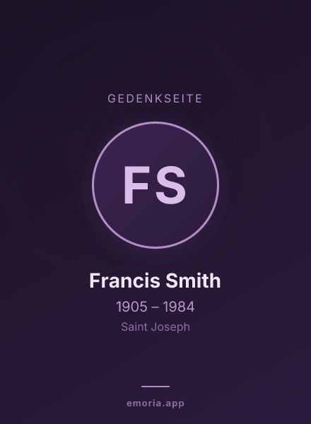Gedenkportrait von Francis Smith