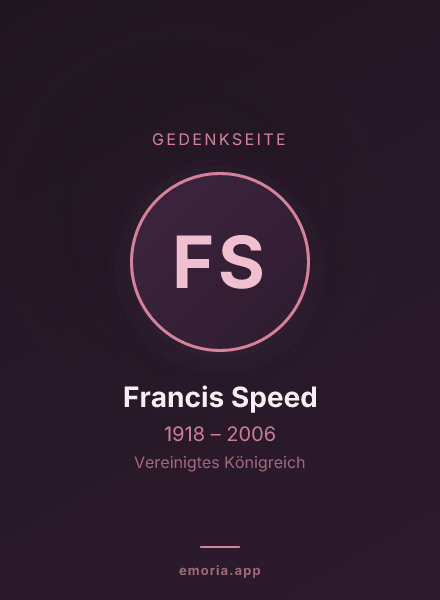 Gedenkportrait von Francis Speed