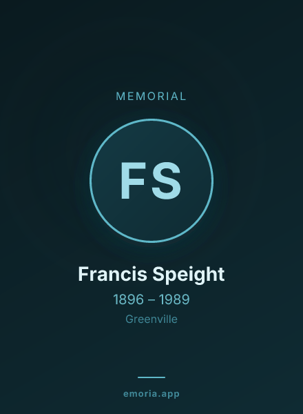 Memorial portrait of Francis Speight