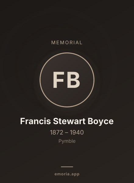 Memorial portrait of Francis Stewart Boyce