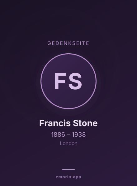 Gedenkportrait von Francis Stone