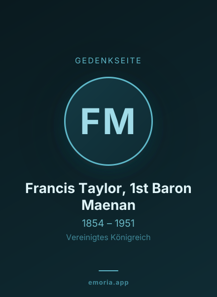 Gedenkportrait von Francis Taylor, 1st Baron Maenan