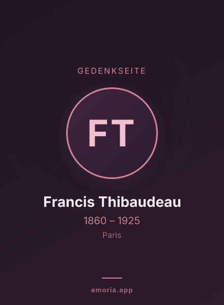 Gedenkportrait von Francis Thibaudeau