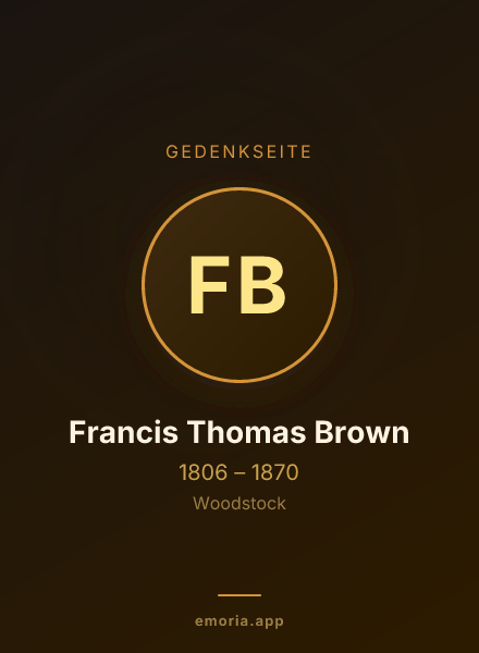 Gedenkportrait von Francis Thomas Brown