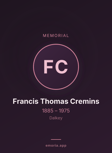 Memorial portrait of Francis Thomas Cremins