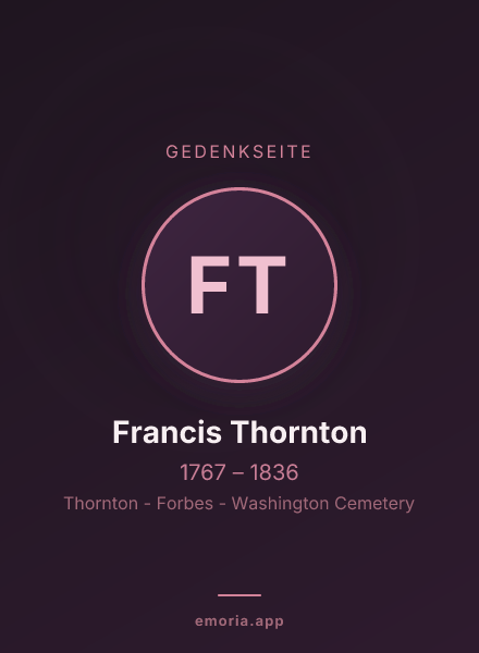 Gedenkportrait von Francis Thornton