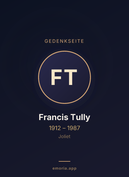 Gedenkportrait von Francis Tully