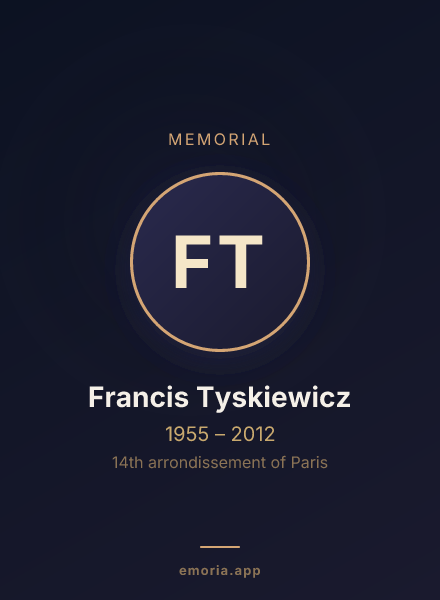 Memorial portrait of Francis Tyskiewicz
