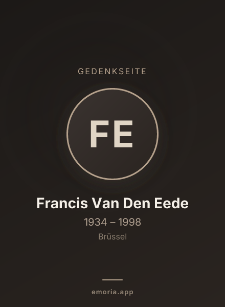 Gedenkportrait von Francis Van Den Eede