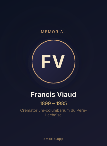 Memorial portrait of Francis Viaud