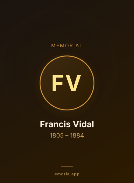 Memorial portrait of Francis Vidal