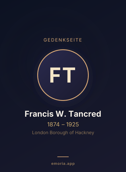 Gedenkportrait von Francis W. Tancred