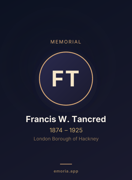 Memorial portrait of Francis W. Tancred