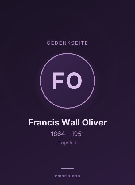 Gedenkportrait von Francis Wall Oliver