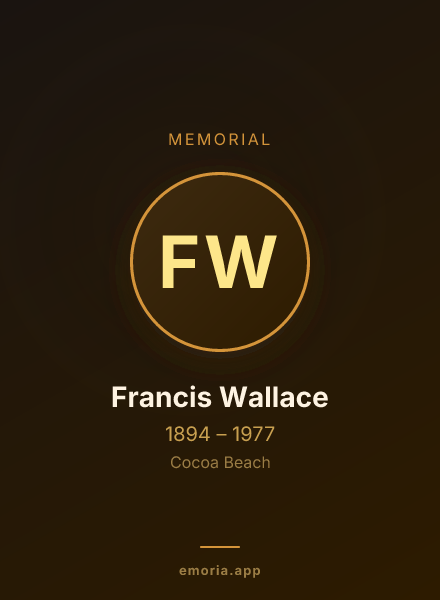 Memorial portrait of Francis Wallace