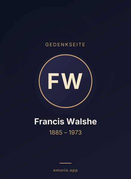 Gedenkportrait von Francis Walshe