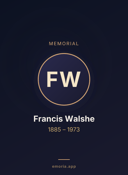 Memorial portrait of Francis Walshe