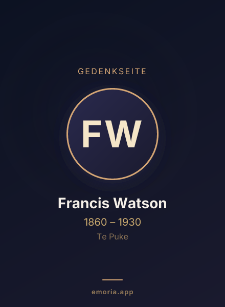 Gedenkportrait von Francis Watson