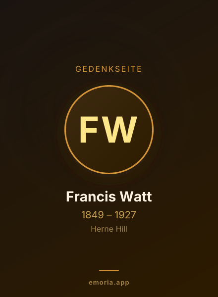 Gedenkportrait von Francis Watt